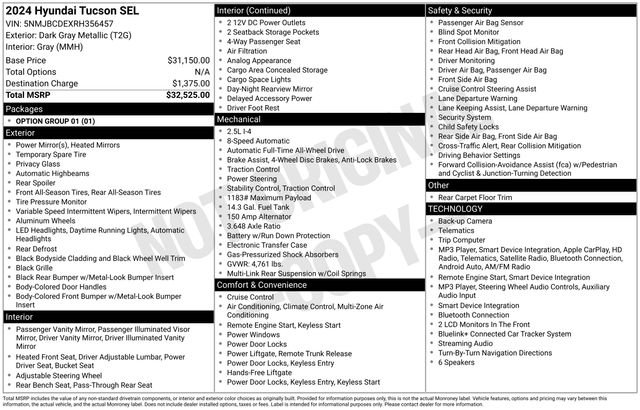 Used 2024 Dark Gray Metallic Hyundai SEL image 3