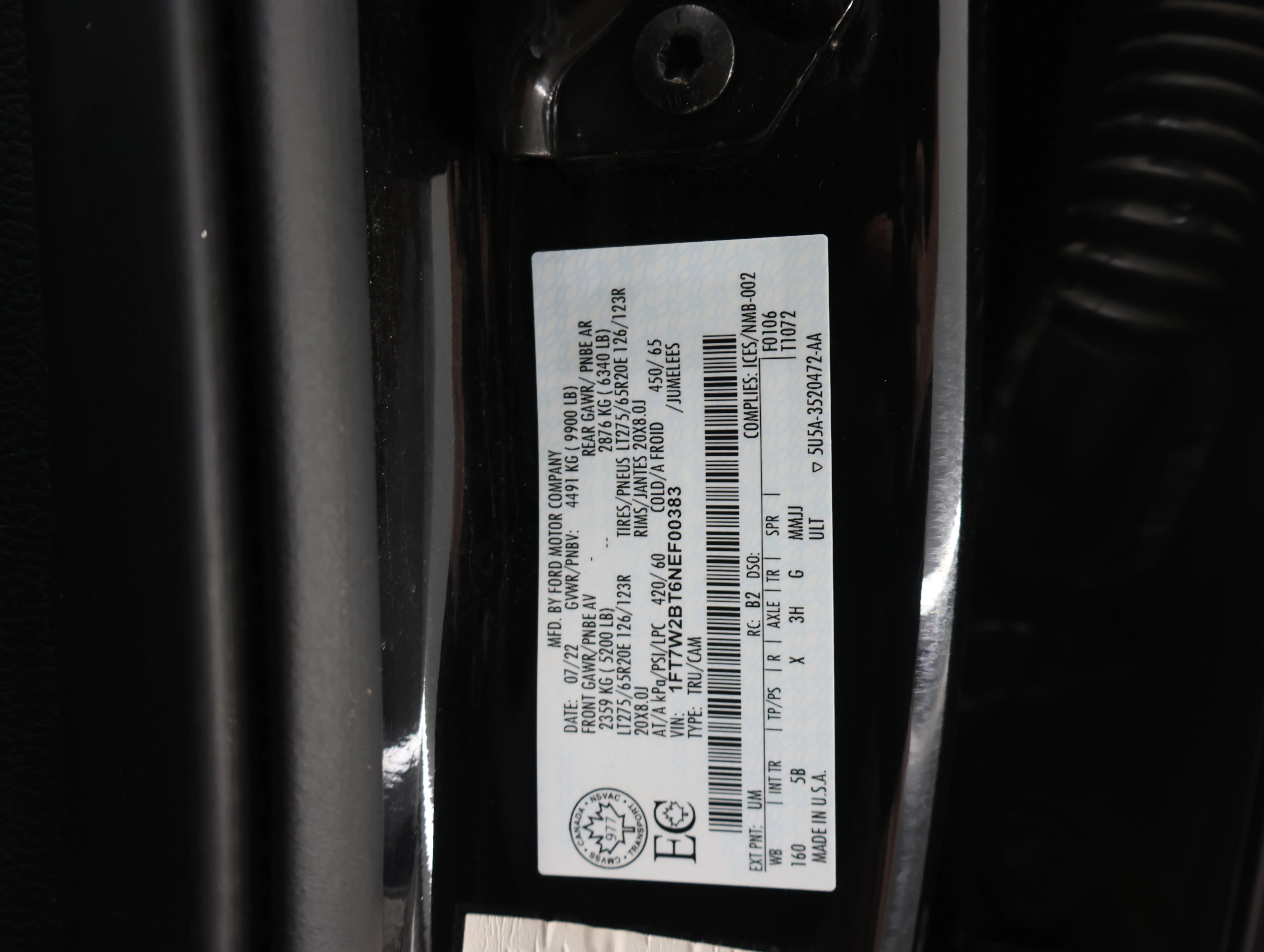 Used 2022 Agate Black Metallic Ford Lariat image 63