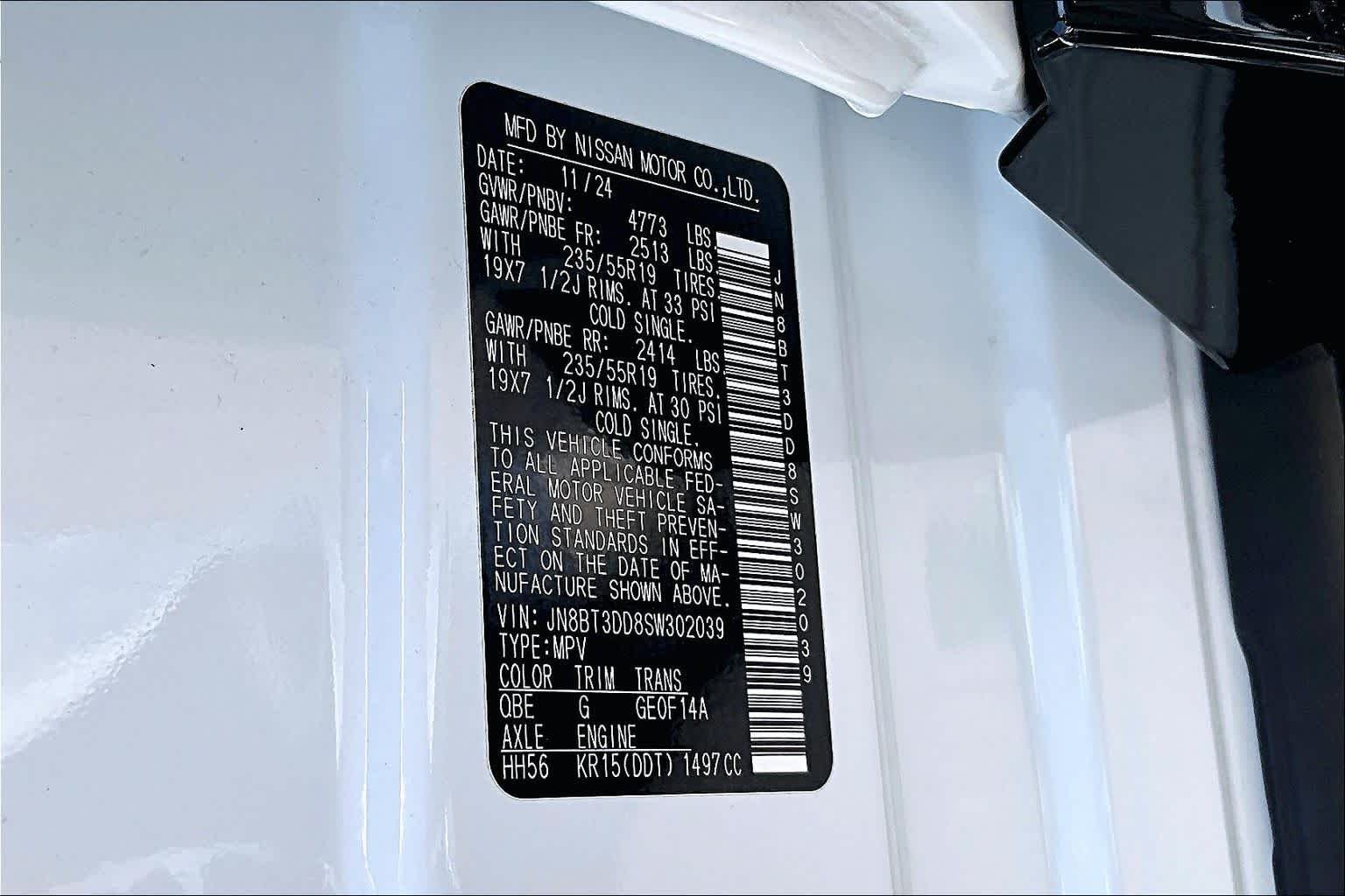 Certified Used 2025 Everest White Pearl Nissan Platinum image 34