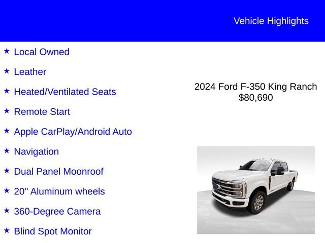 Used 2024 Star White Ford King Ranch image 2