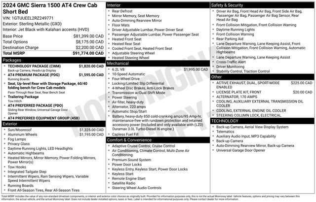 Used 2024 Sterling Metallic GMC AT4 image 1