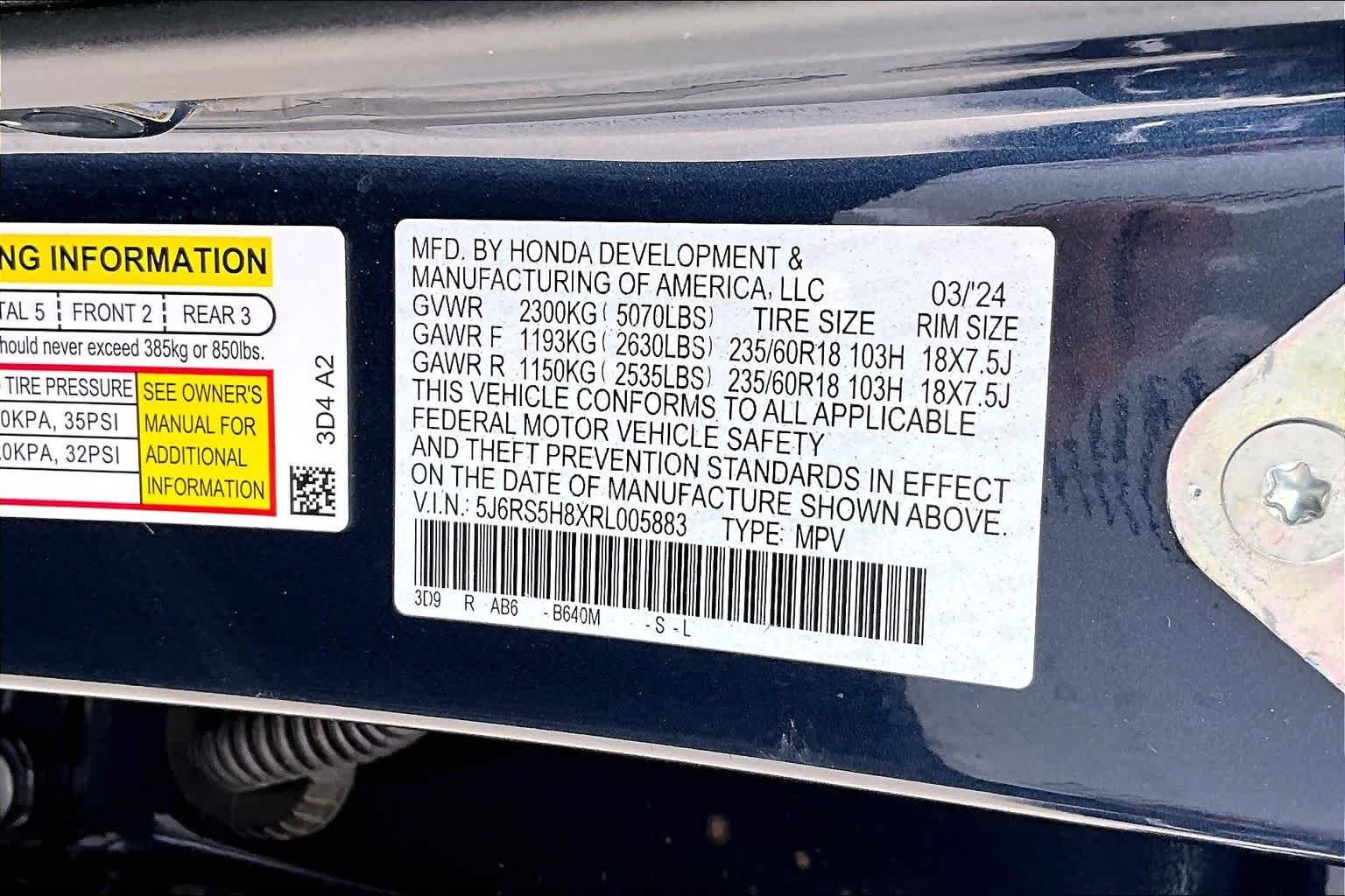 Used 2024 Canyon River Blue Metallic Honda Sport-L image 34