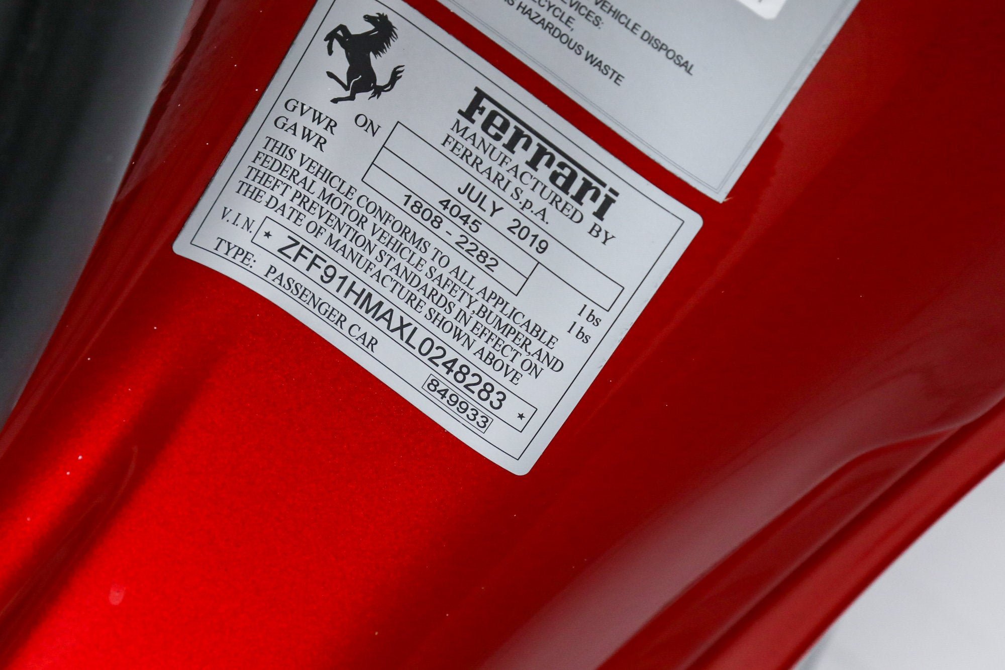 Certified Used 2020 Rosso Fuoco Ferrari  image 47