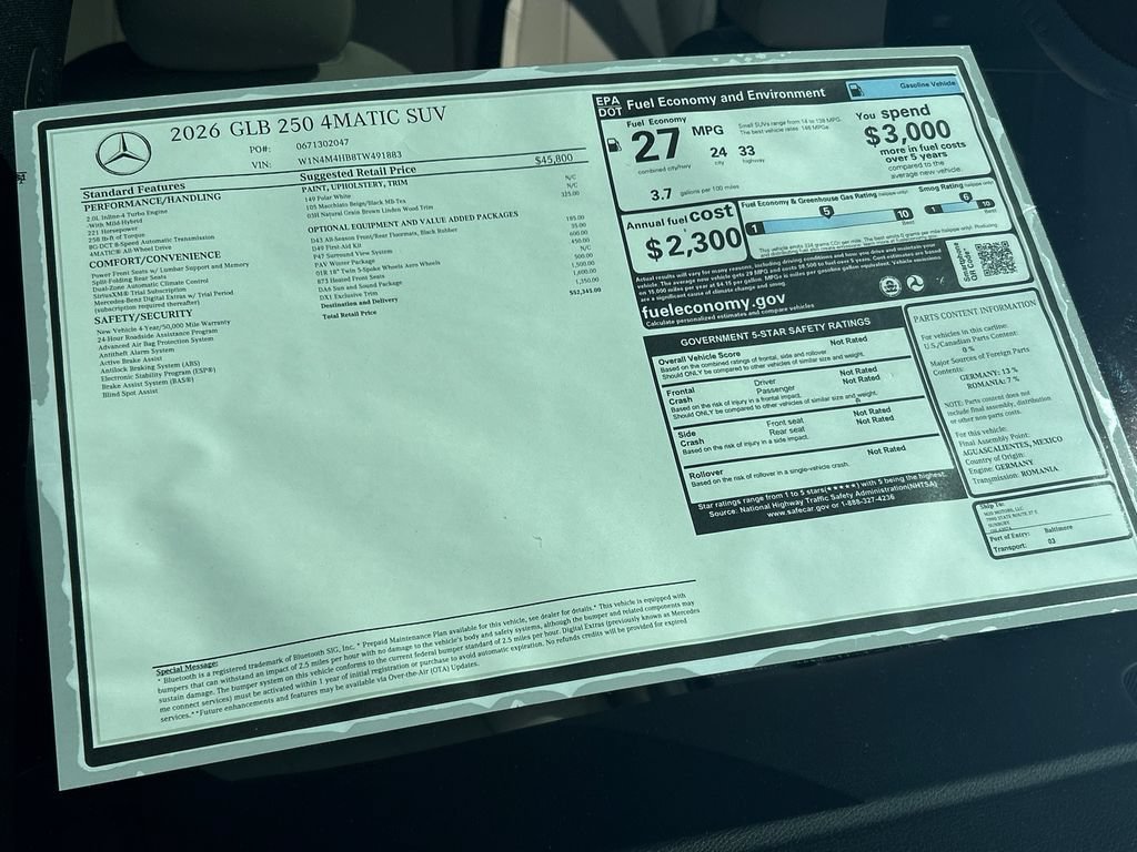 New 2026 Polar White Mercedes-Benz GLB 250 image 72