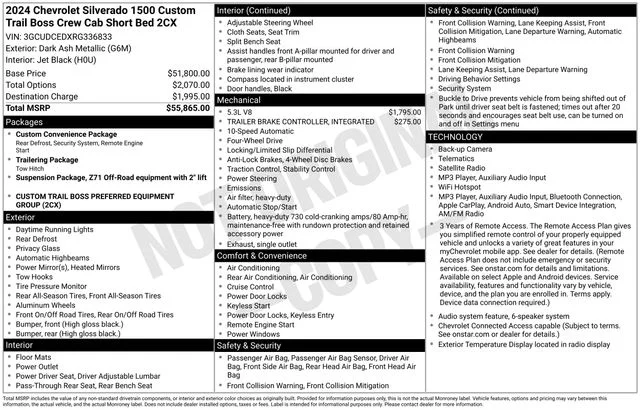 Used 2024 Gray Chevrolet Custom Trail Boss image 7