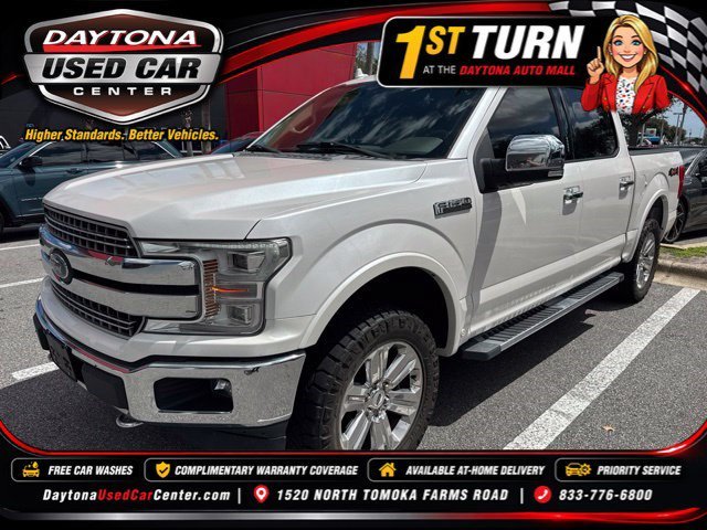 Used 2018 White Platinum Clearcoat Metallic Ford XLT image 1