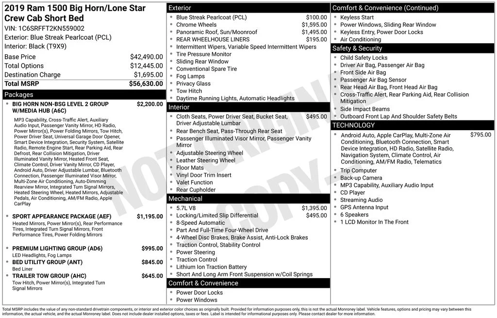 Used 2019 Blue Ram Big Horn/Lone Star image 2