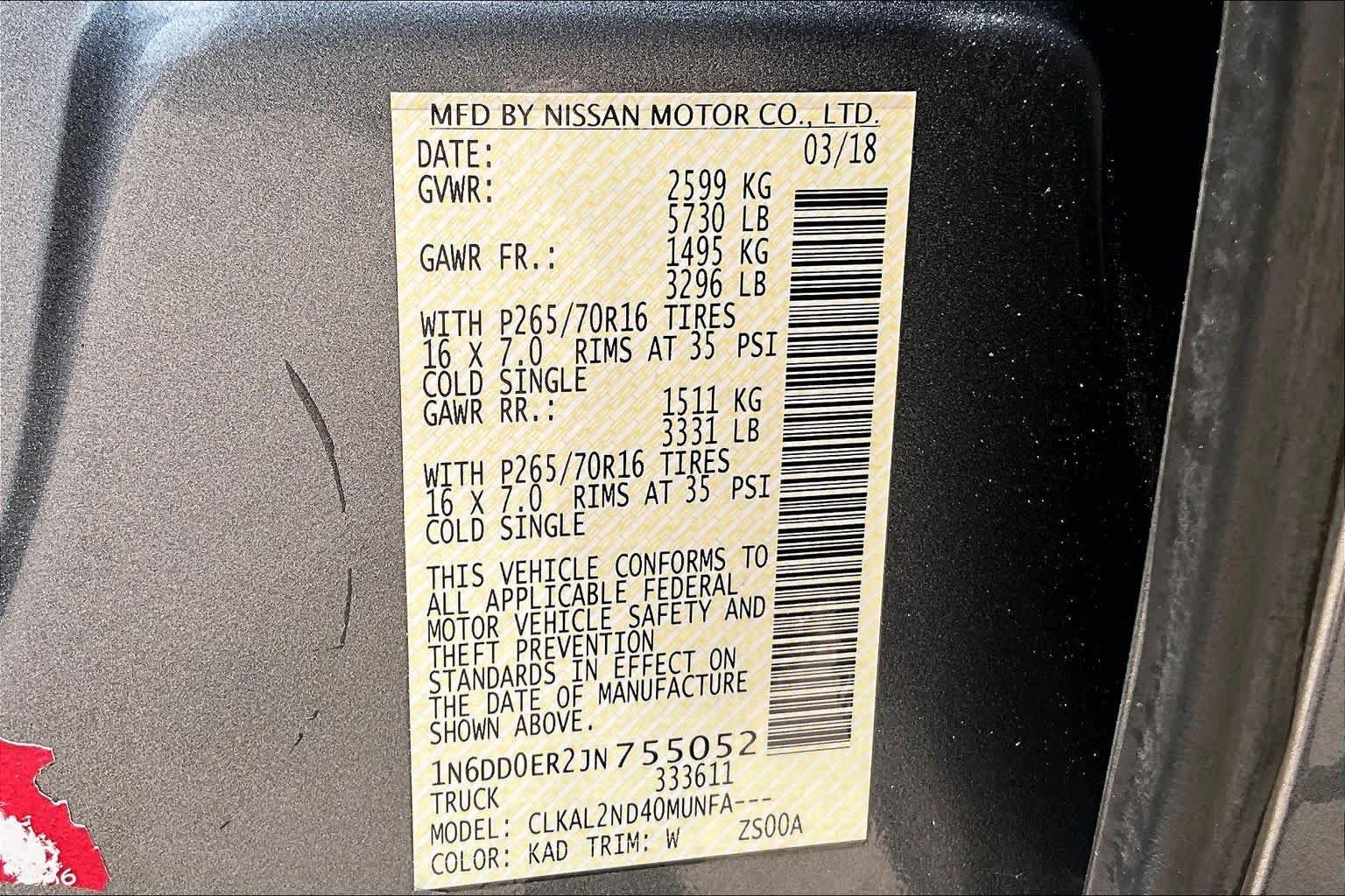 Used 2018 Gun Metallic Nissan SV V6 image 32