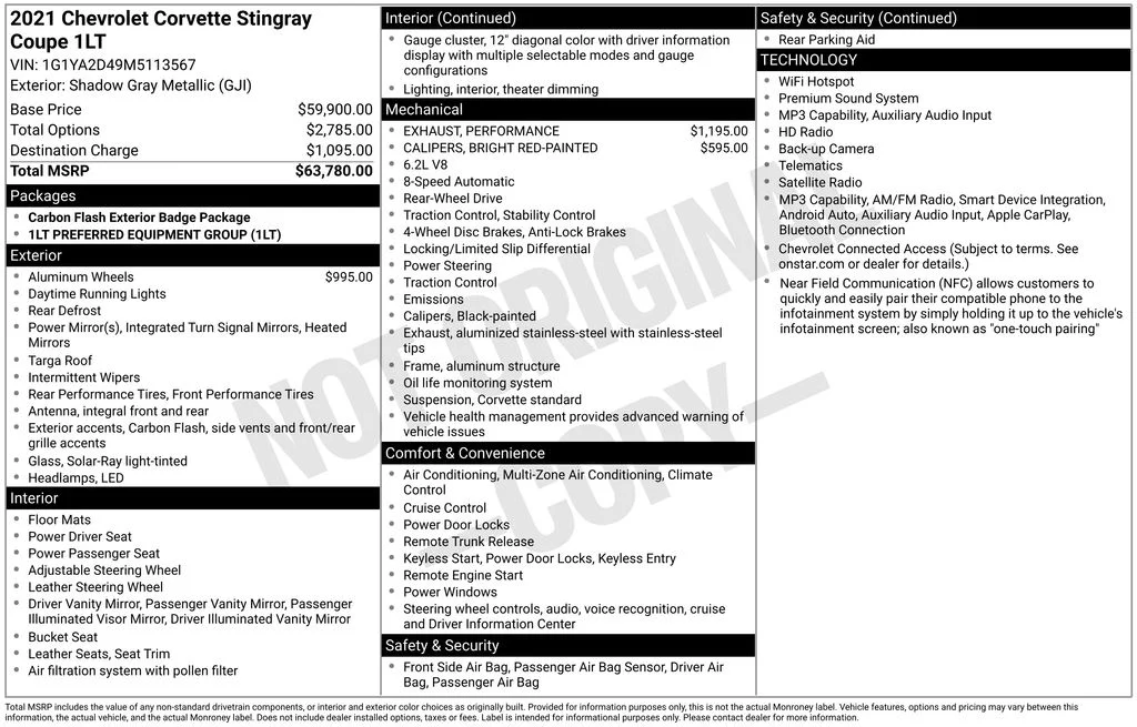 Used 2021 Gray Chevrolet Stingray image 9