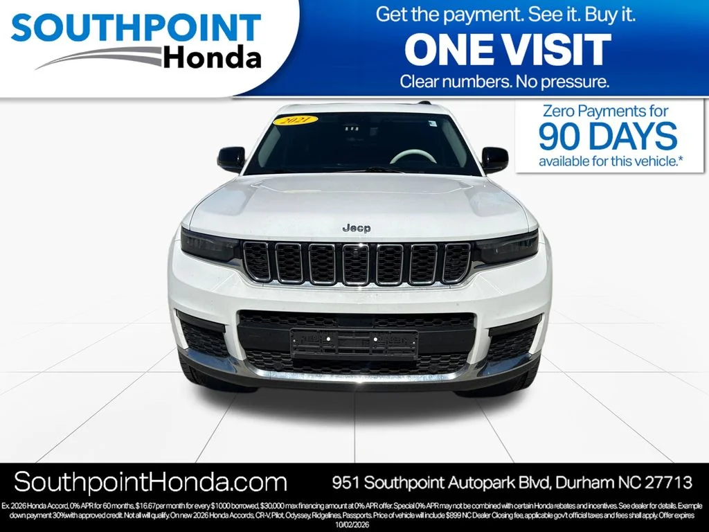 Used 2021 Bright White Clearcoat Jeep Limited image 2