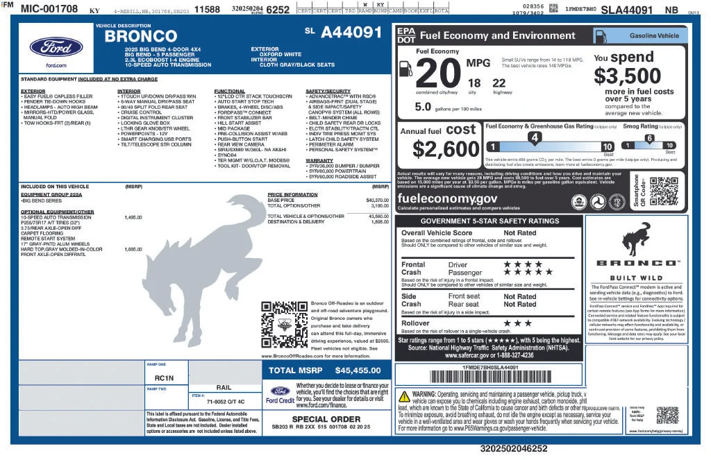 Used 2025 White Ford Big Bend image 36
