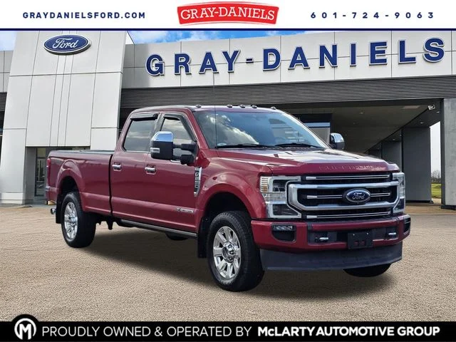 Certified Used 2021 Red Metallic Ford Platinum image 1
