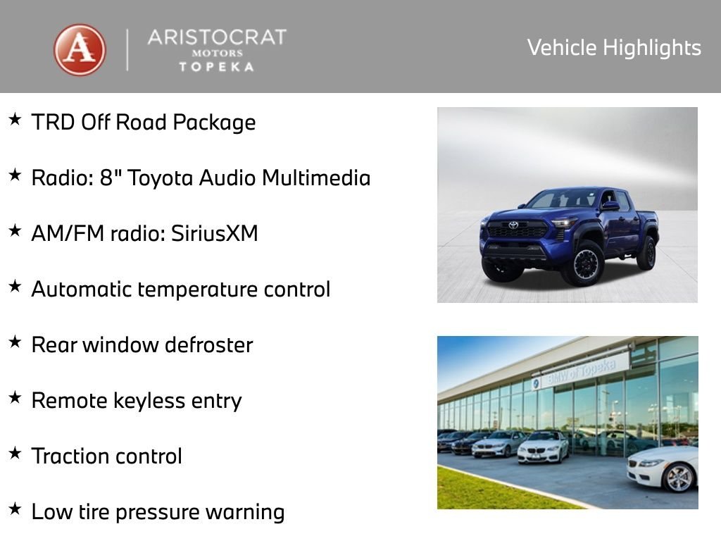 Used 2025 Toyota Tacoma TRD Off Road with VIN 3TMLB5JN3SM096298 for sale in Kansas City