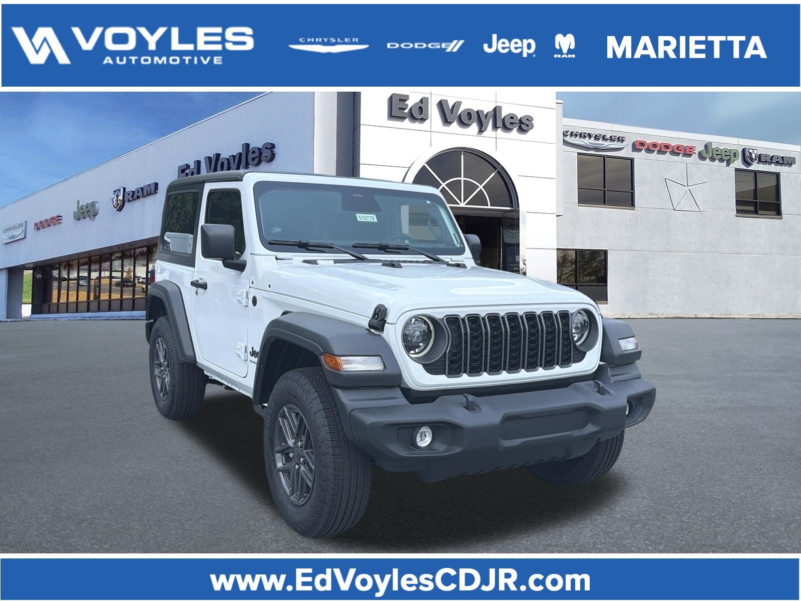 New 2026 Bright White Clear-Coat Exterior Paint Jeep Sport S image 1