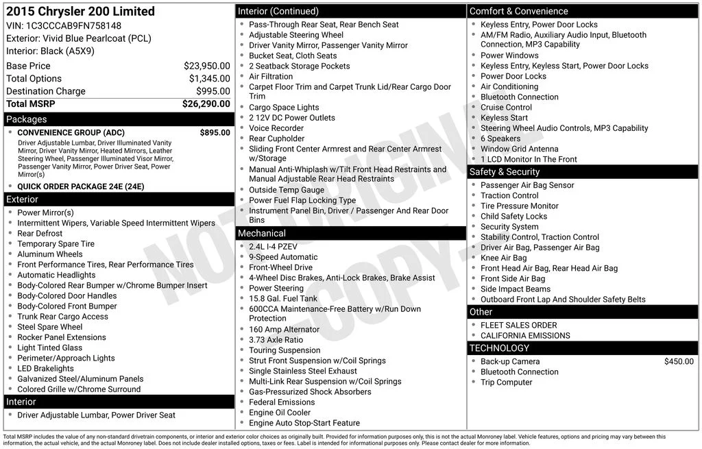 Used 2015 Blue Chrysler Limited image 6