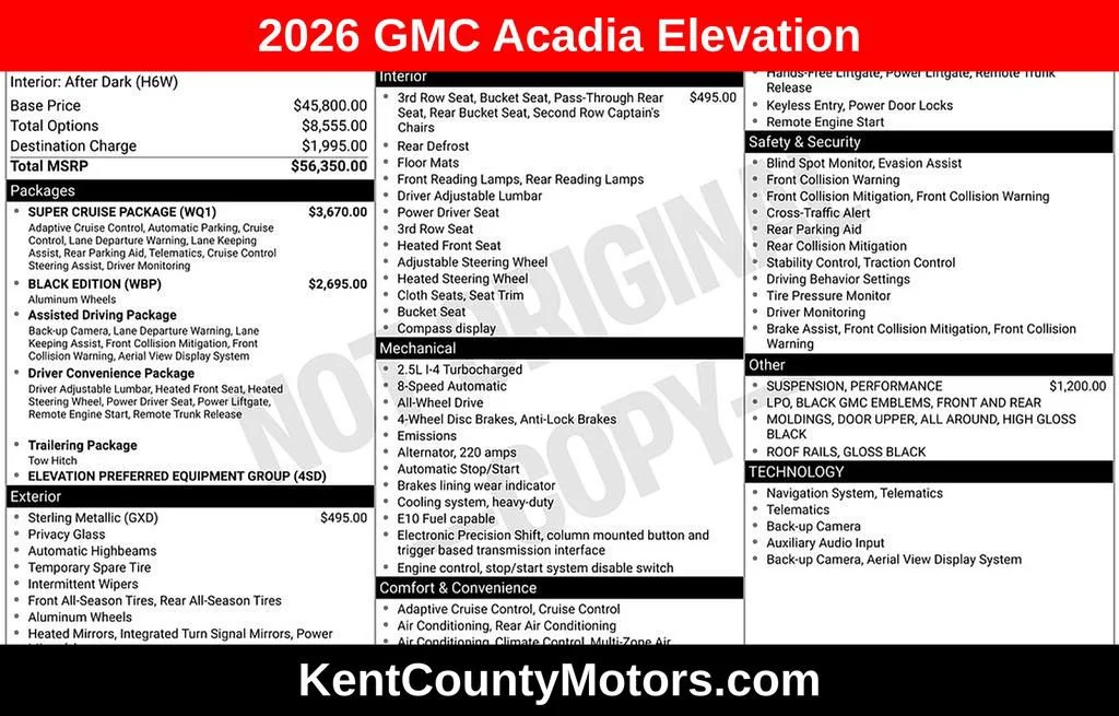 2026 GMC Acadia Elevation AWD's photo