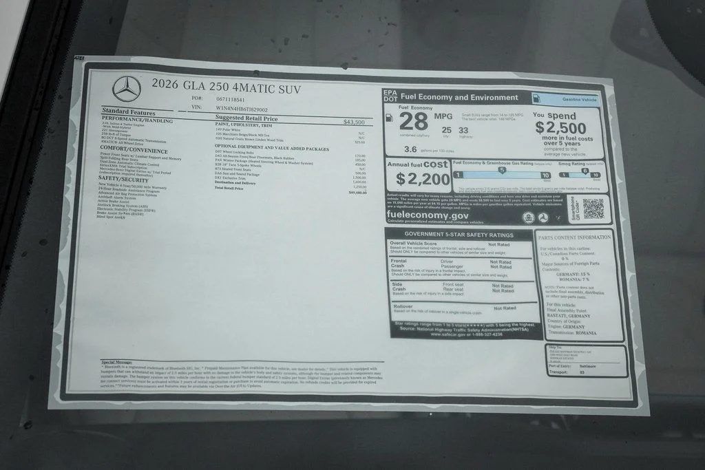 Certified Used 2026 Polar White Mercedes-Benz GLA 250 image 24
