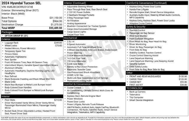 Used 2024 Silver Hyundai SEL image 7