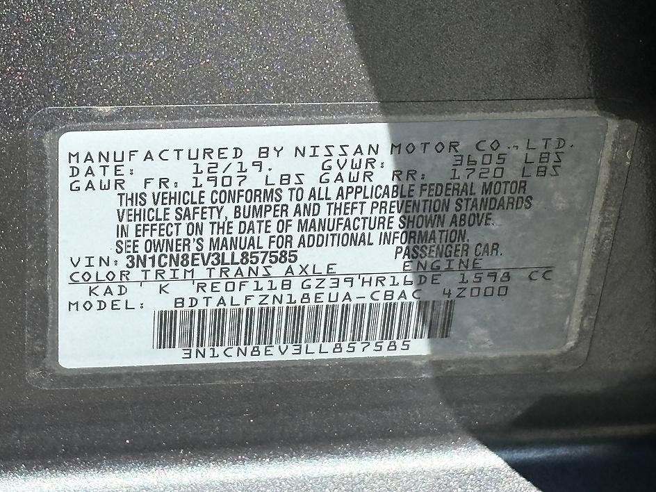 Used 2020 Gun Metallic Nissan SV image 25