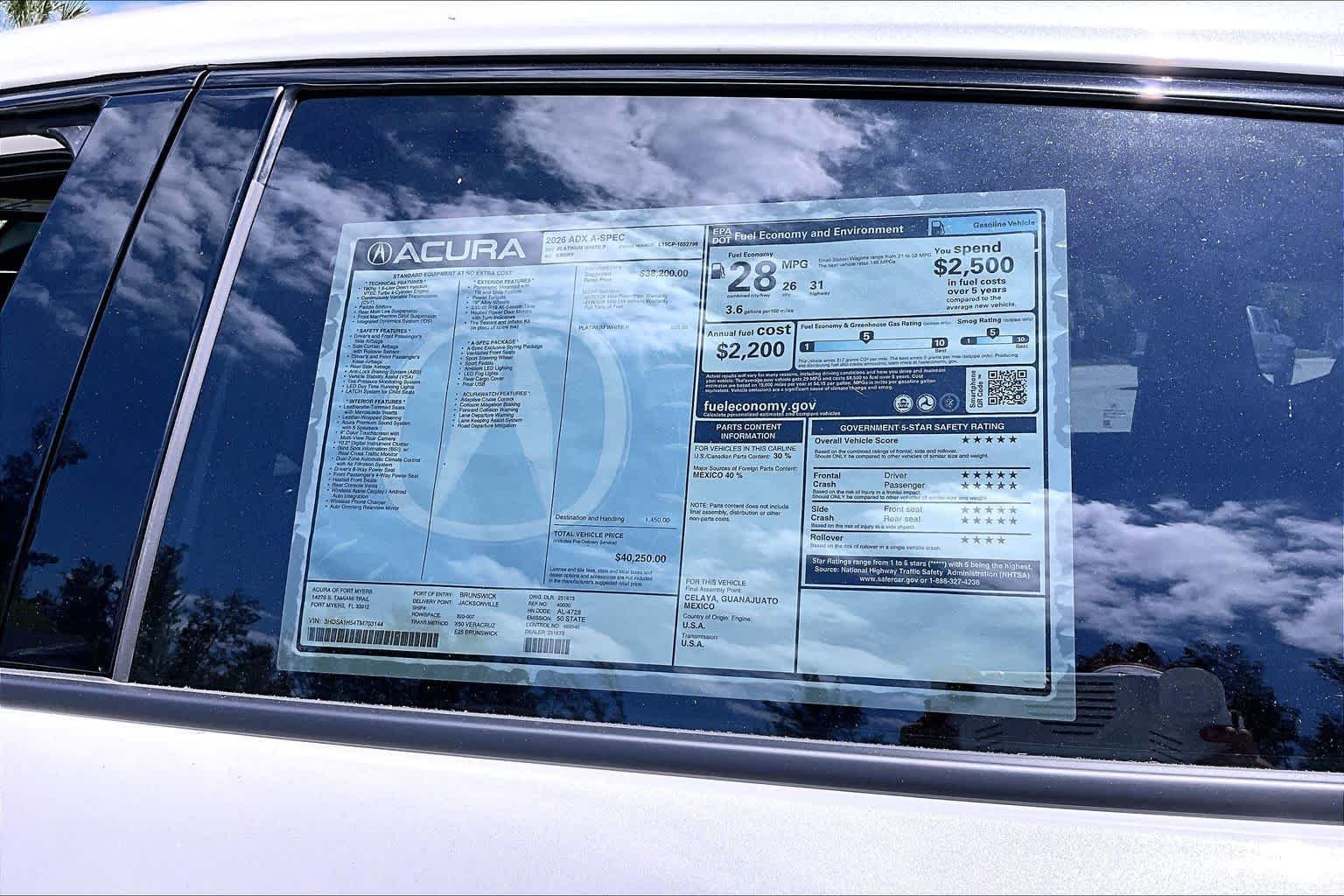 New 2026 Platinum White Pearl Acura w/A-Spec Package image 22