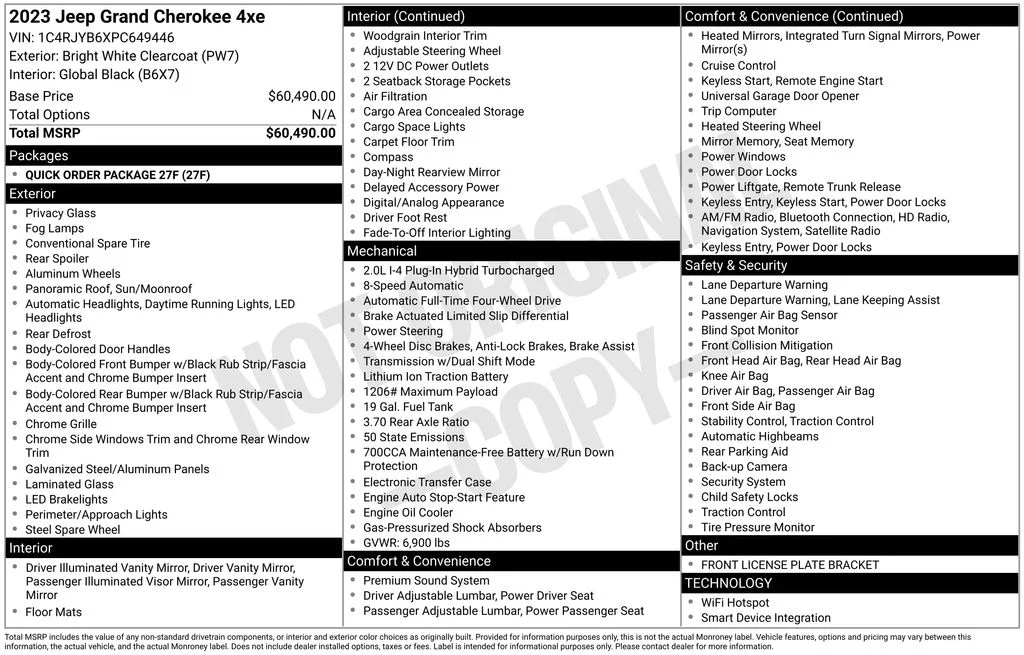 Used 2023 White Jeep 4xe image 17