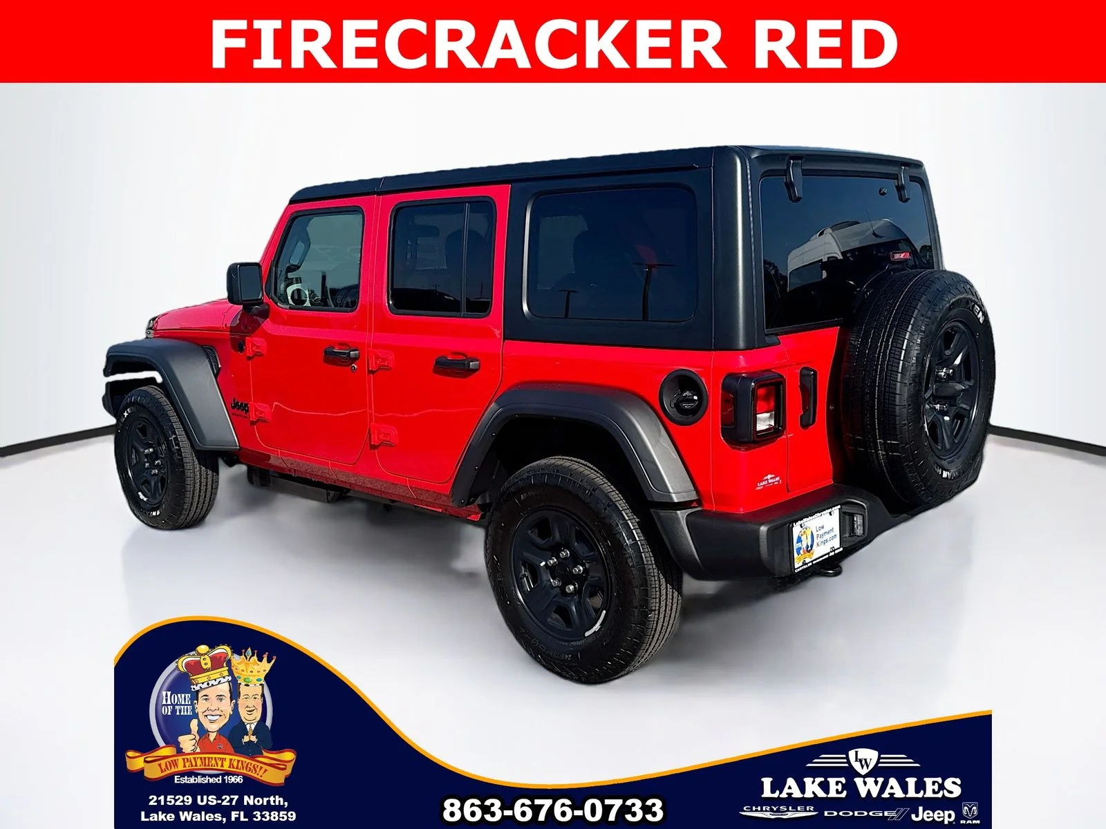 New 2026 Firecracker Red Clear-Coat Exterior Paint Jeep Sport image 4