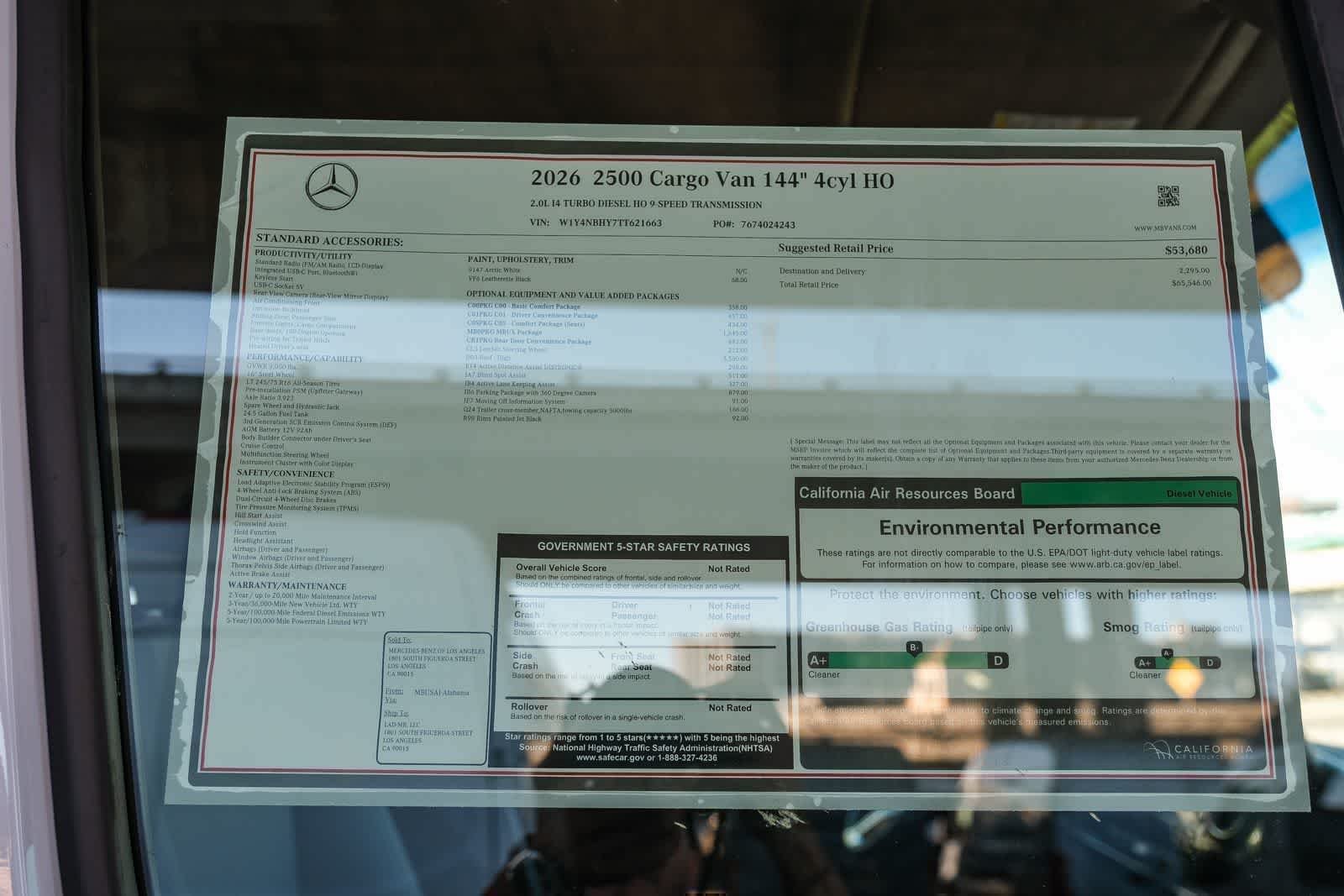 New 2026 Arctic White Mercedes-Benz Cargo 144WB High Roof RWD 2.0L I4 Diesel Turbo HO image 36