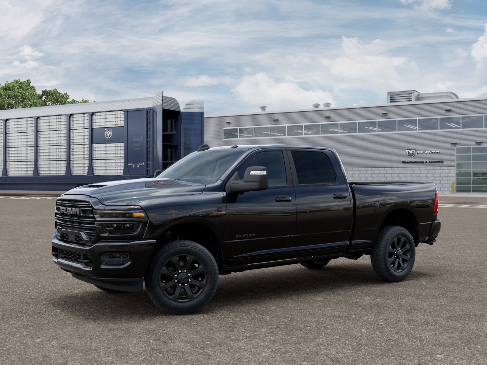 New 2026 Diamond Black Crystal Pearl-Coat Exterior Paint RAM Laramie image 1