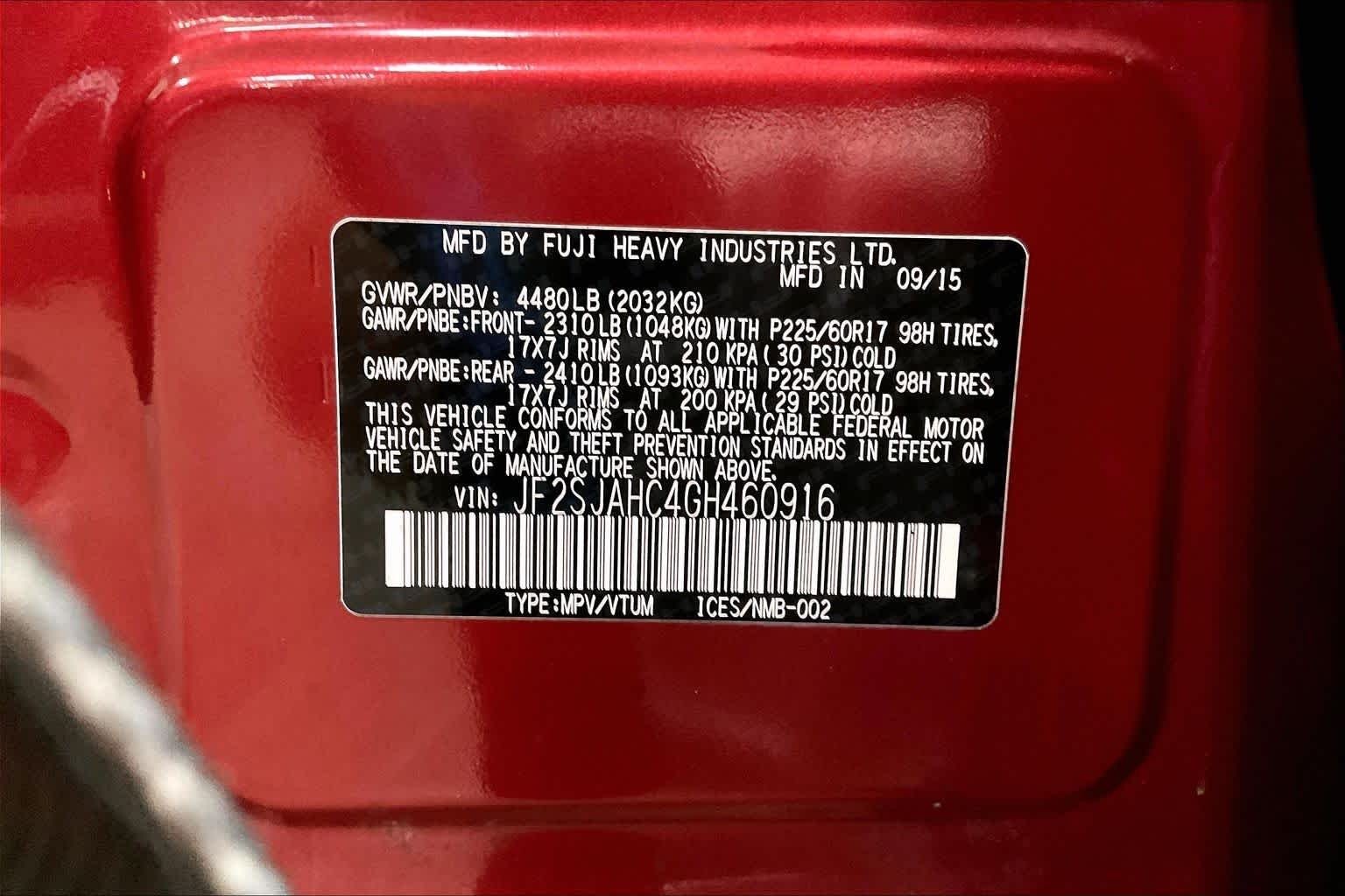 Used 2016 Venetian Red Pearl Subaru 2.5i Limited image 36