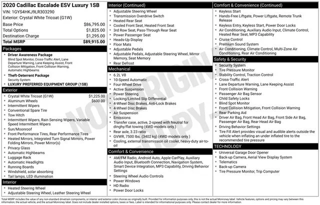 Used 2020 White Cadillac Luxury image 5