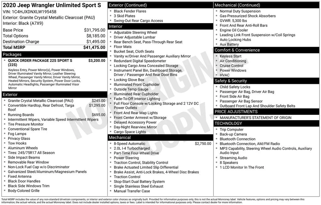 Used 2020 Gray Jeep Unlimited Sport S image 38