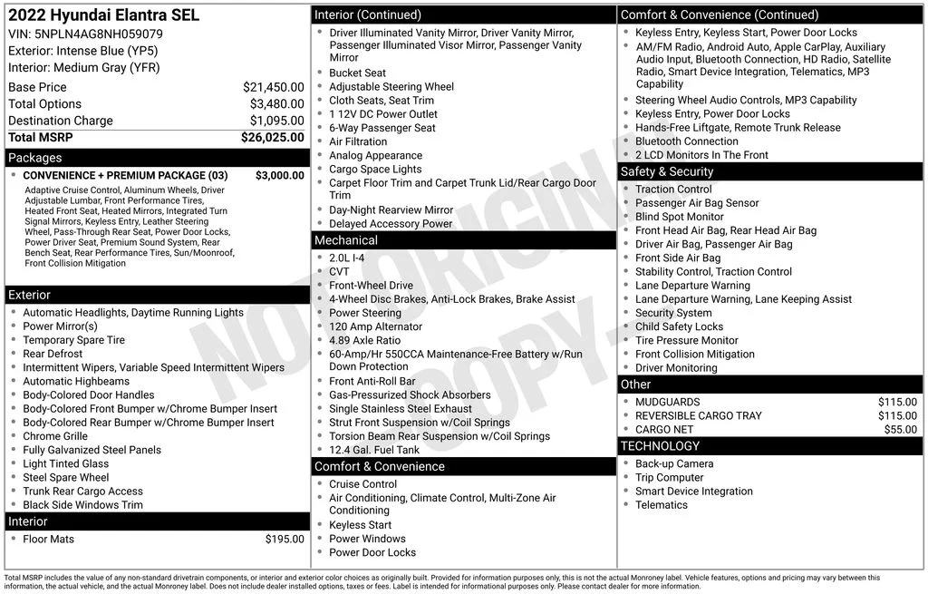 Used 2022 Blue Hyundai SEL image 17