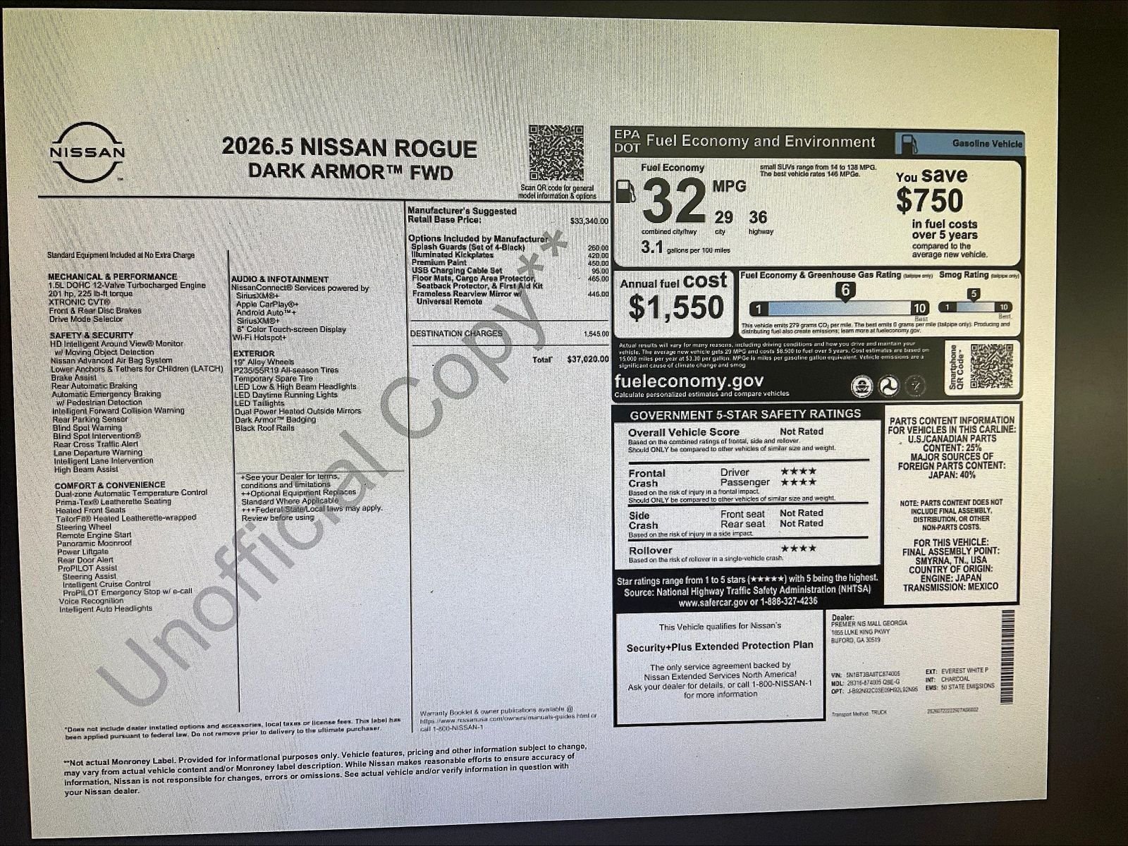 New 2026 White Nissan Dark Armor image 13