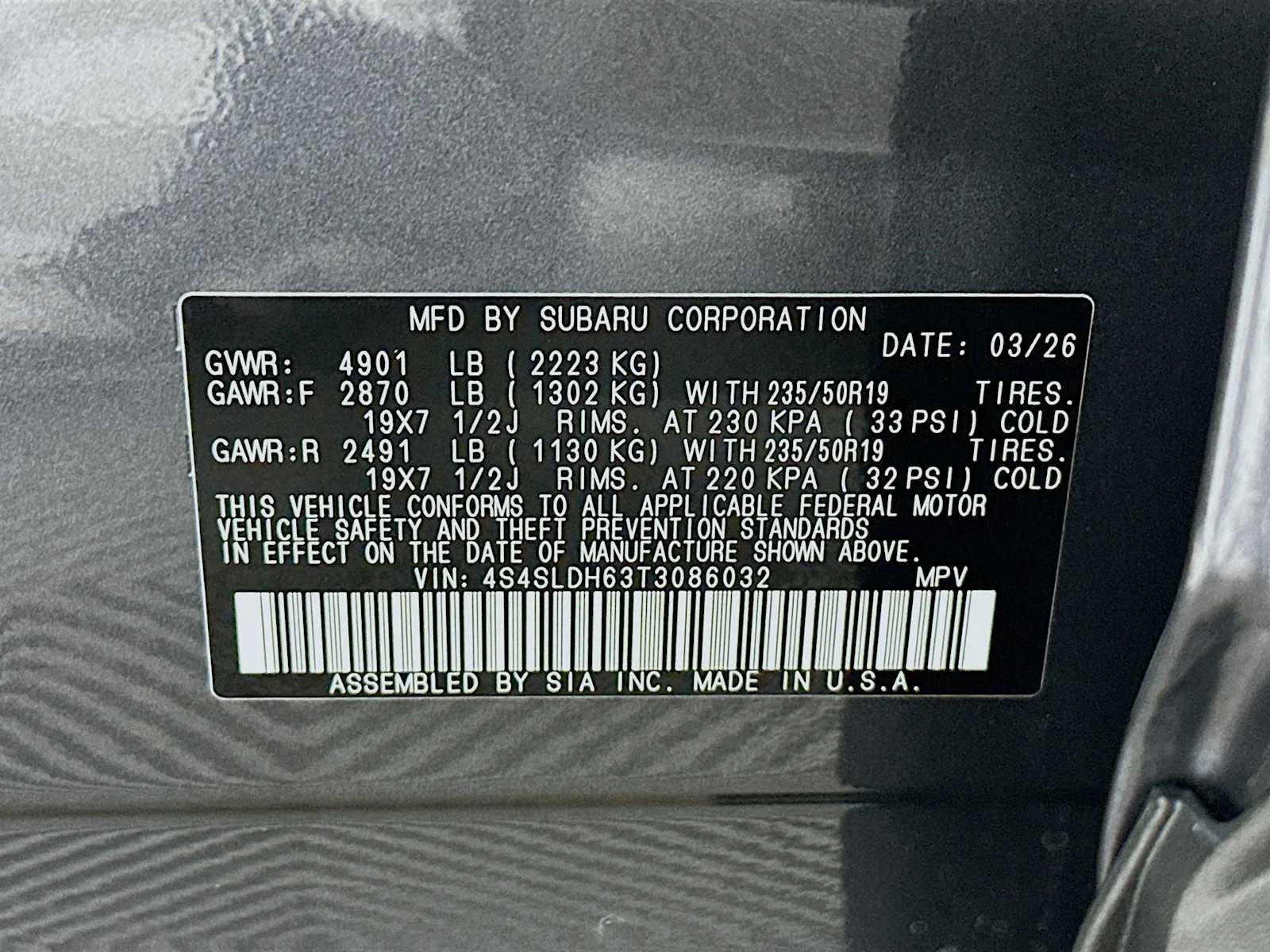 New 2026 MAGNETITE GRAY METALLIC Subaru Sport Onyx Edition image 30