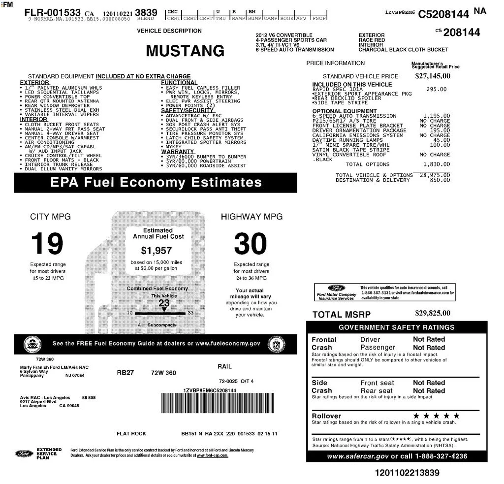 Used 2012 Ford Mustang V6 with VIN 1ZVBP8EM6C5208144 for sale in Elk River, Minnesota