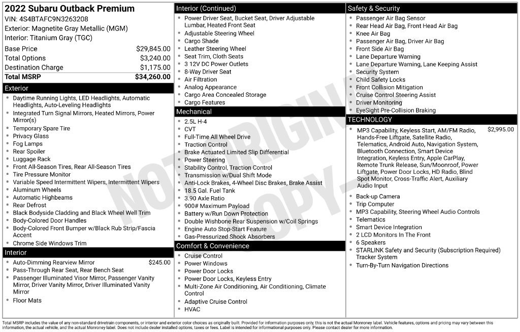 Certified Used 2022 Gray Subaru Premium image 10
