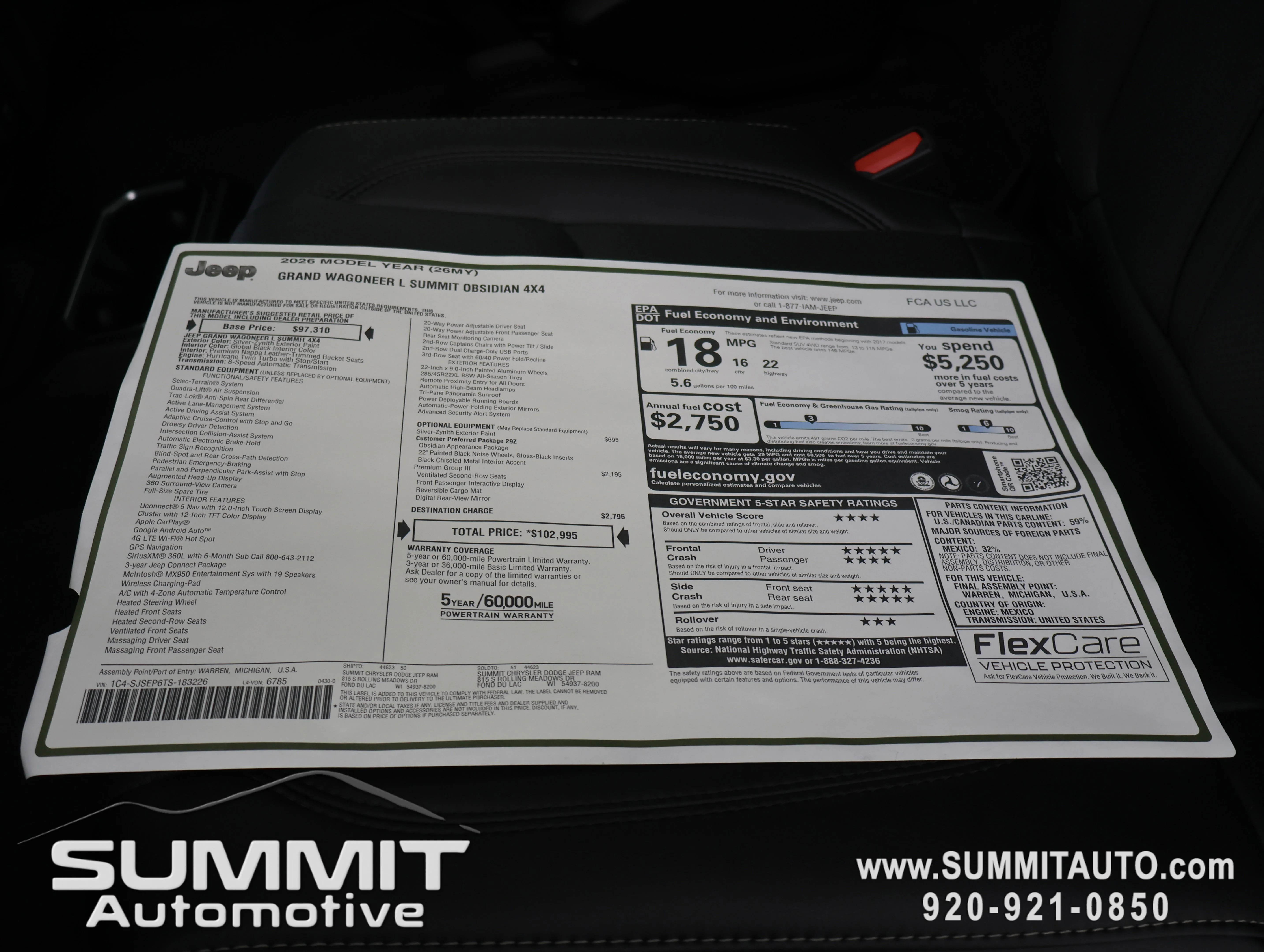 New 2026 Silver-Zynith Exterior Paint Jeep Summit Obsidian image 43