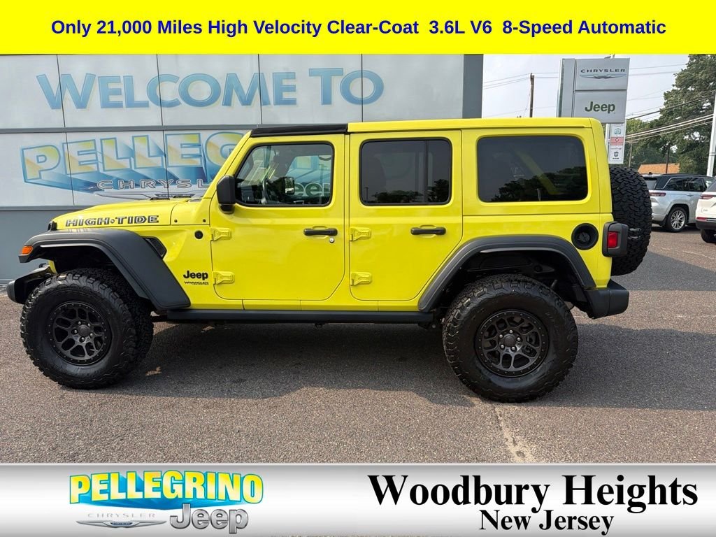 Certified Used 2022 Yellow Jeep Unlimited High Tide image 2