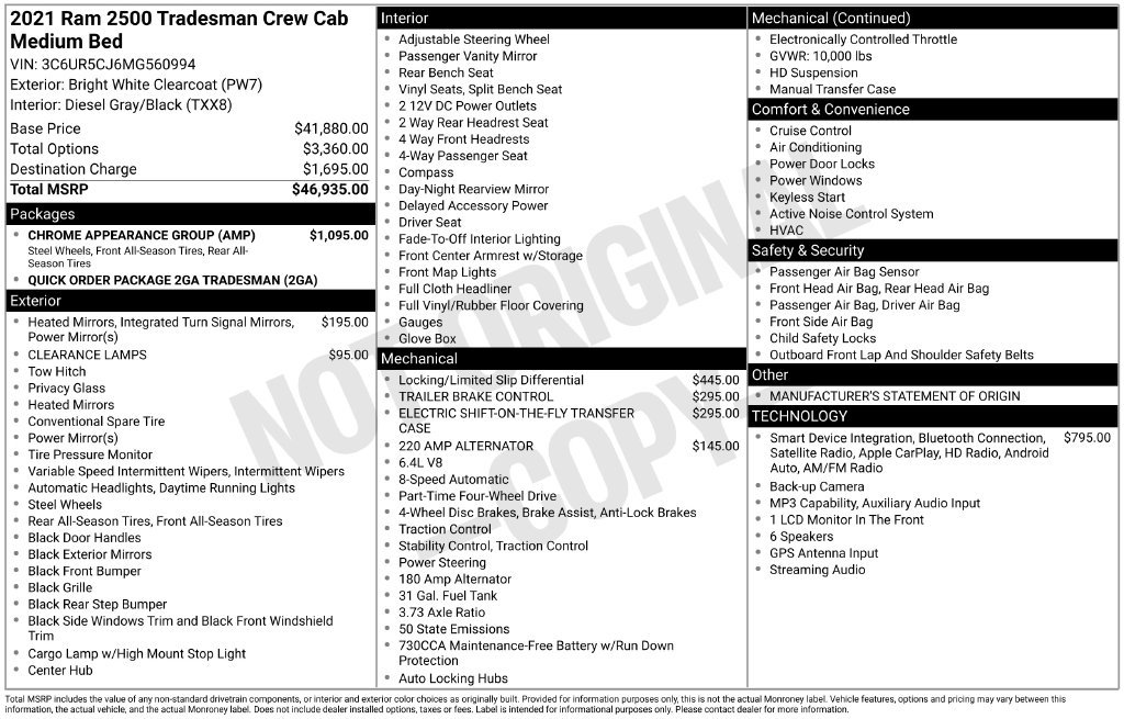 Used 2021 White Ram Tradesman image 6