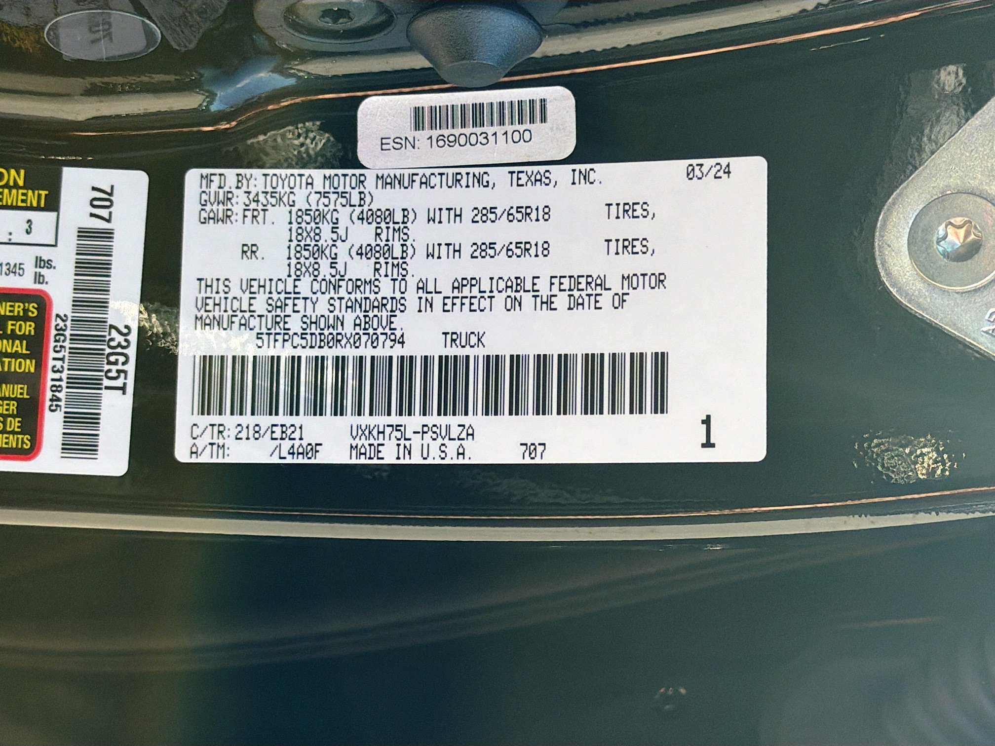 Used 2024 Midnight Black Metallic Toyota TRD Pro Hybrid image 43