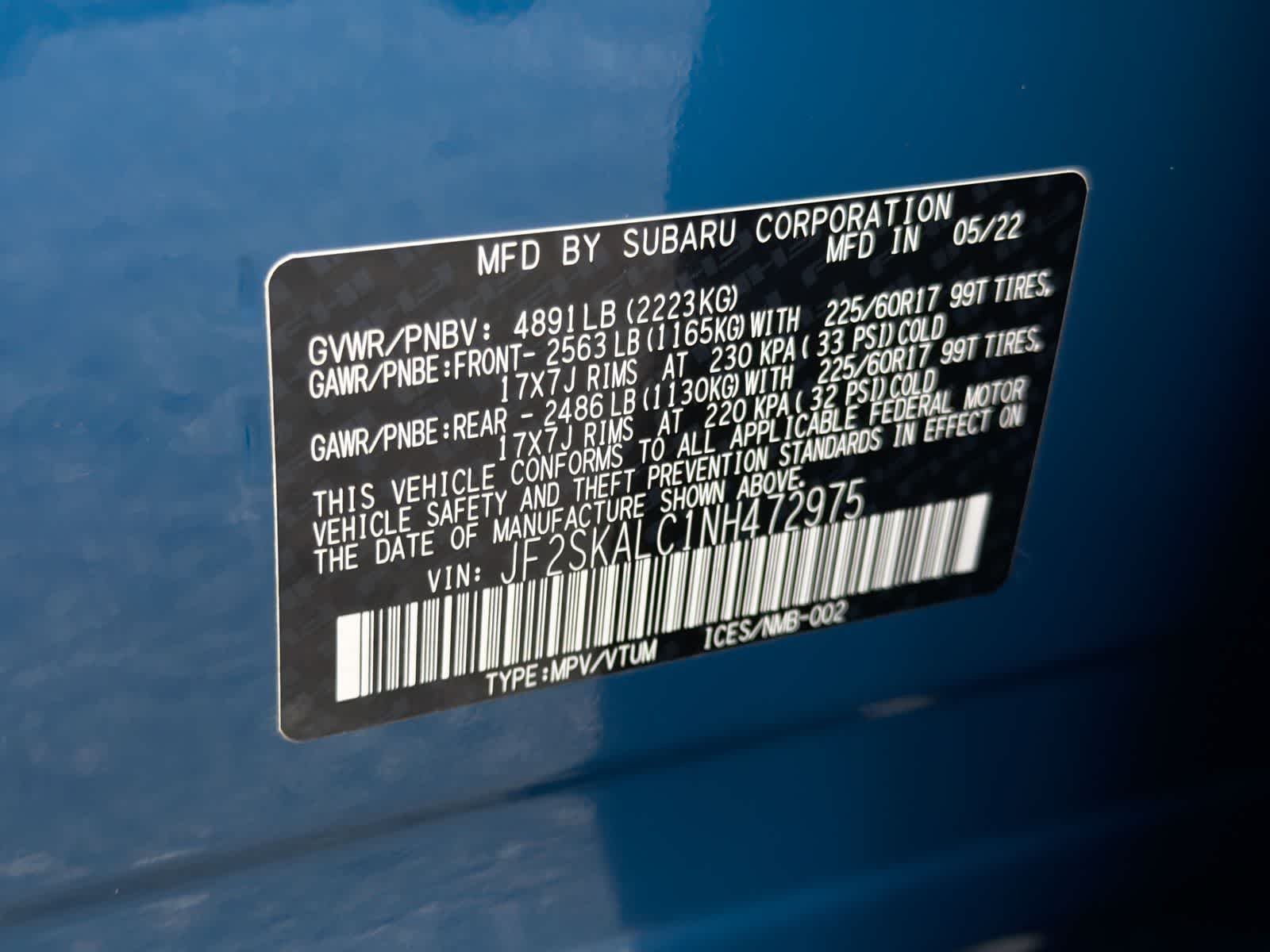 Used 2022 Geyser Blue Subaru Wilderness image 38