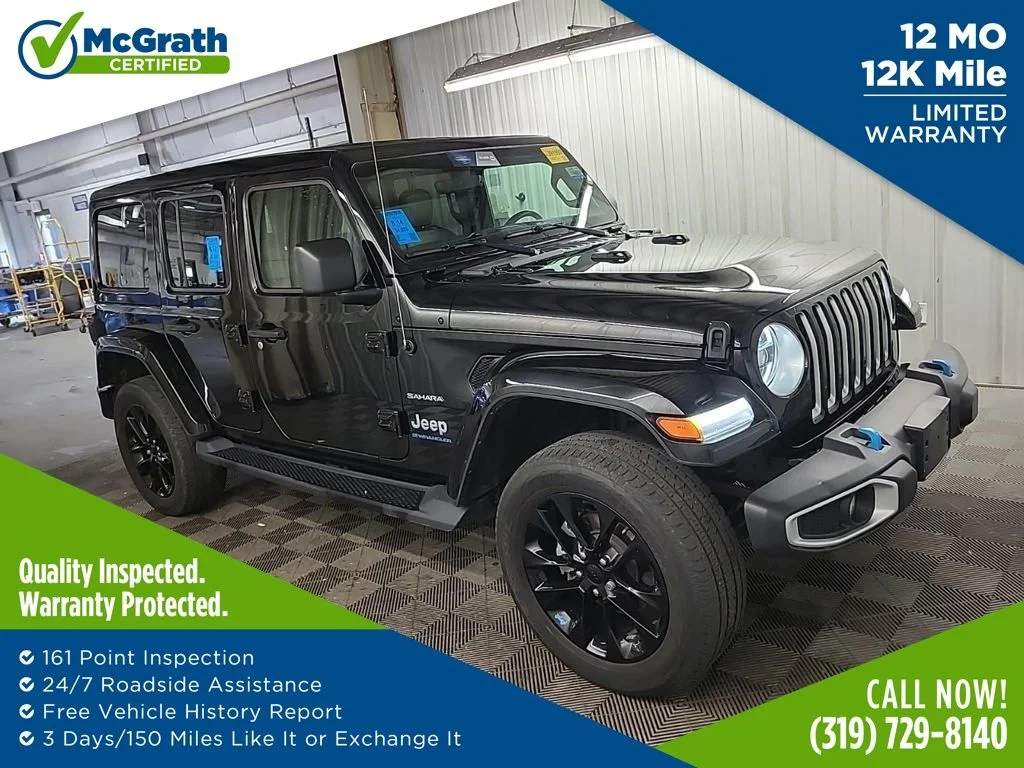 Certified Used 2023 Black Jeep Sahara 4xe image 1