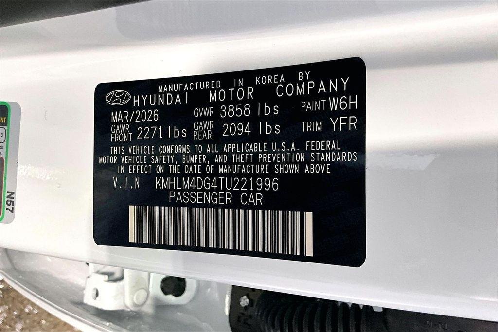 New 2026 Serenity White Hyundai SEL Sport image 16