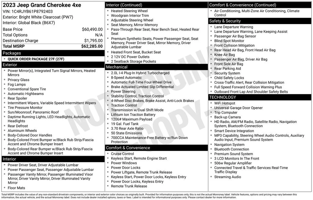Used 2023 White Jeep 4xe image 17