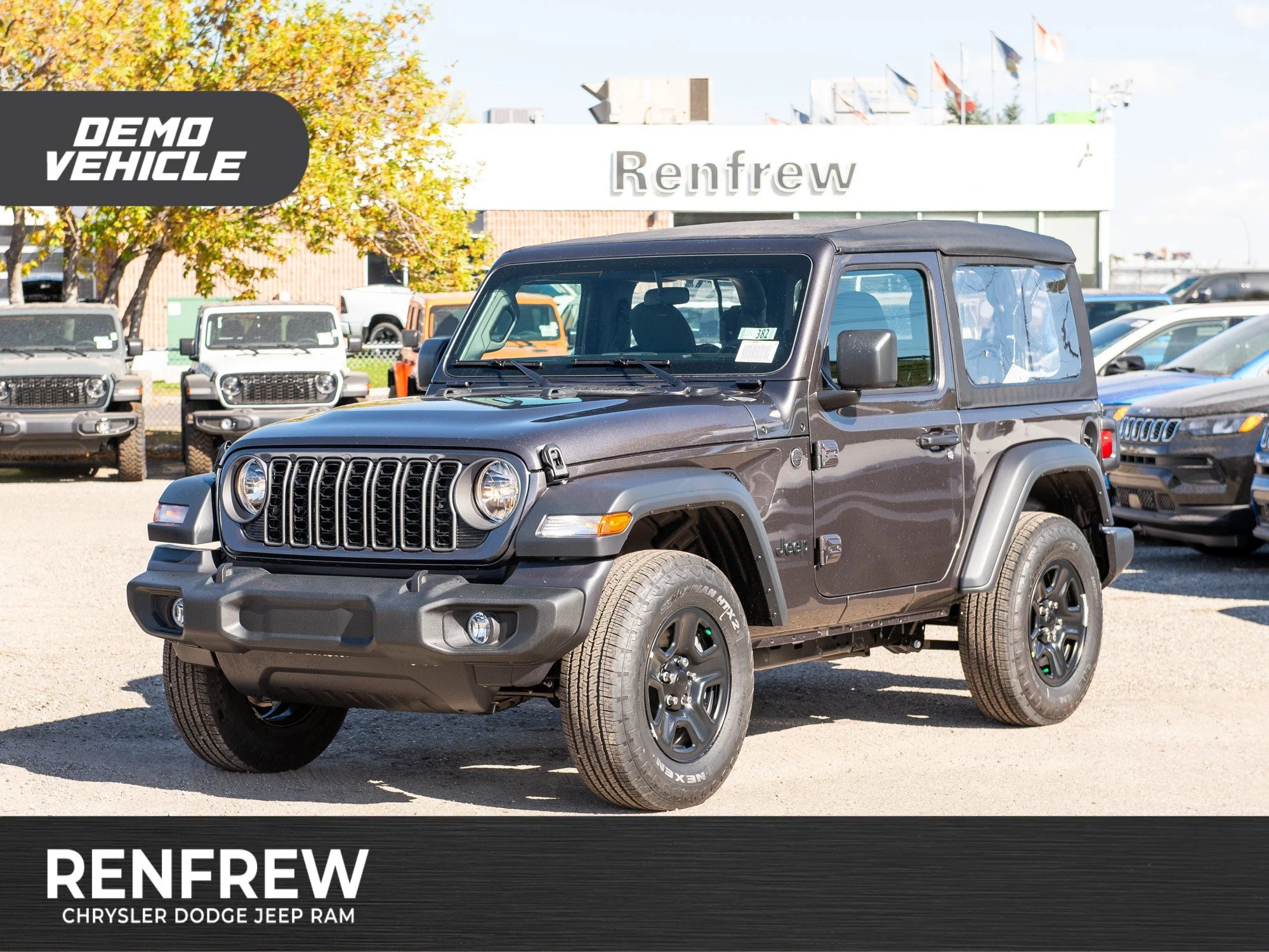 Used 2025 Grey Jeep Sport* 2 Door 4x4, Soft Top, 12 Inch Screen image 1