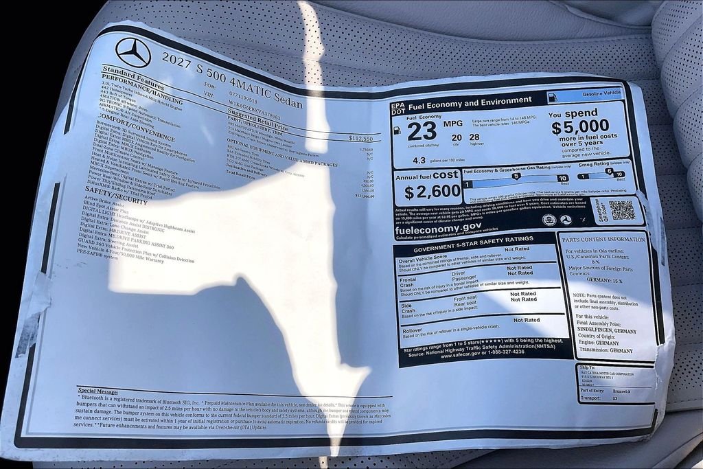 New 2027 MANUFAKTUR Moonlight White Metallic Mercedes-Benz S 500 image 13