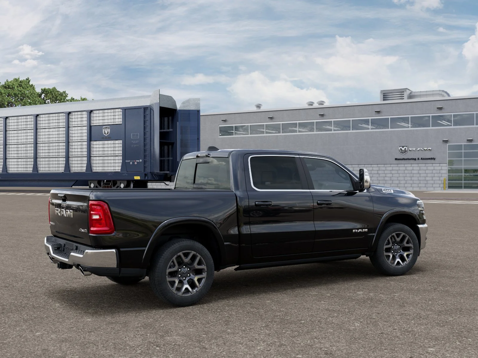 New 2026 Diamond Black Crystal Pearl-Coat Exterior Paint RAM Laramie image 2