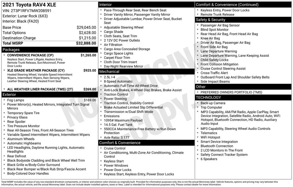 Used 2021  Toyota XLE image 6