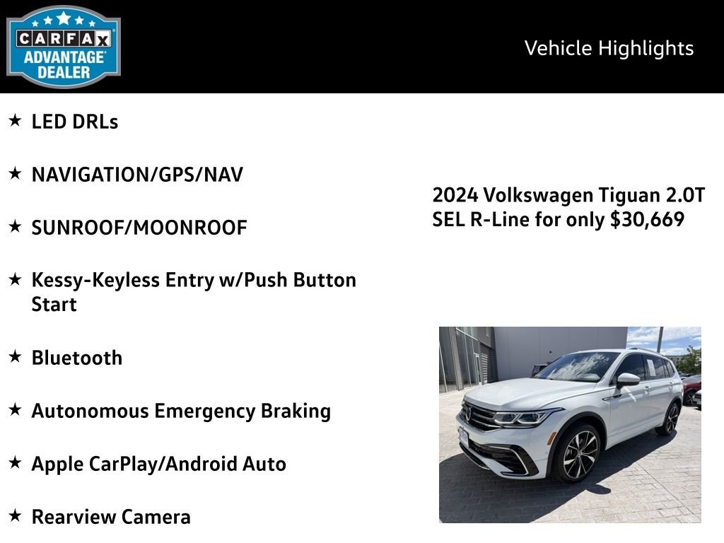 Certified Used 2024 Opal White Pearl Volkswagen 2.0T SEL R-Line image 4