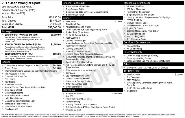 Used 2017 Black Clearcoat Jeep Sport image 38